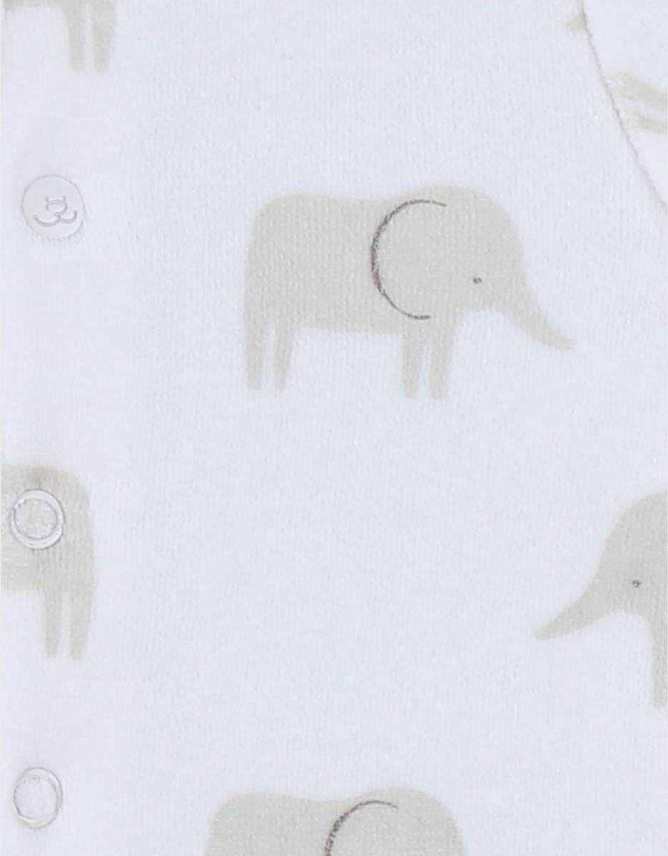 Witte velours pyjama met Bali olifantprint
