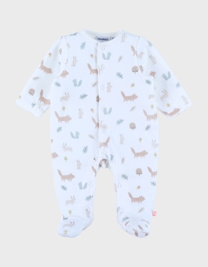 Babypyjama met wit fluwelen motief
