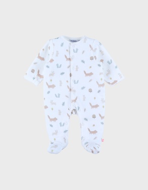 Babypyjama met wit fluwelen motief
