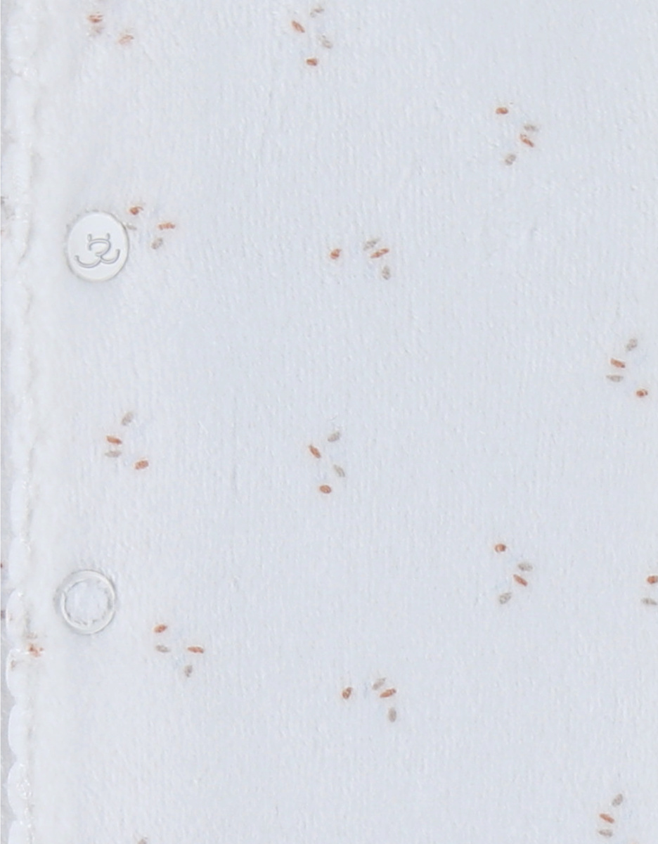 Witte velours pyjama met ruches