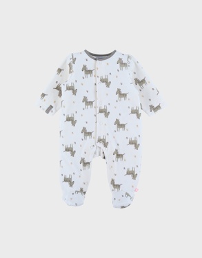 Babypyjama met wit fluwelen motief
