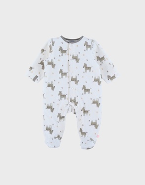Babypyjama met wit fluwelen motief
