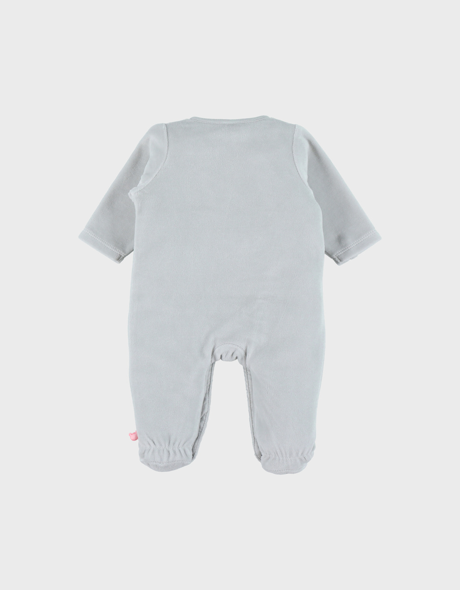 Groene babypyjama met konijnenborduursel
