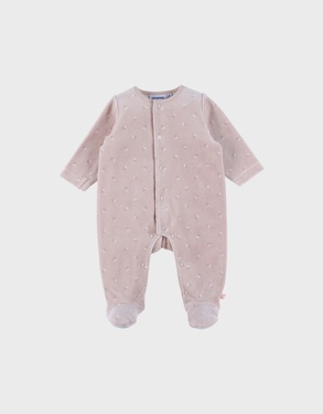 Roze velours baby pyjama
