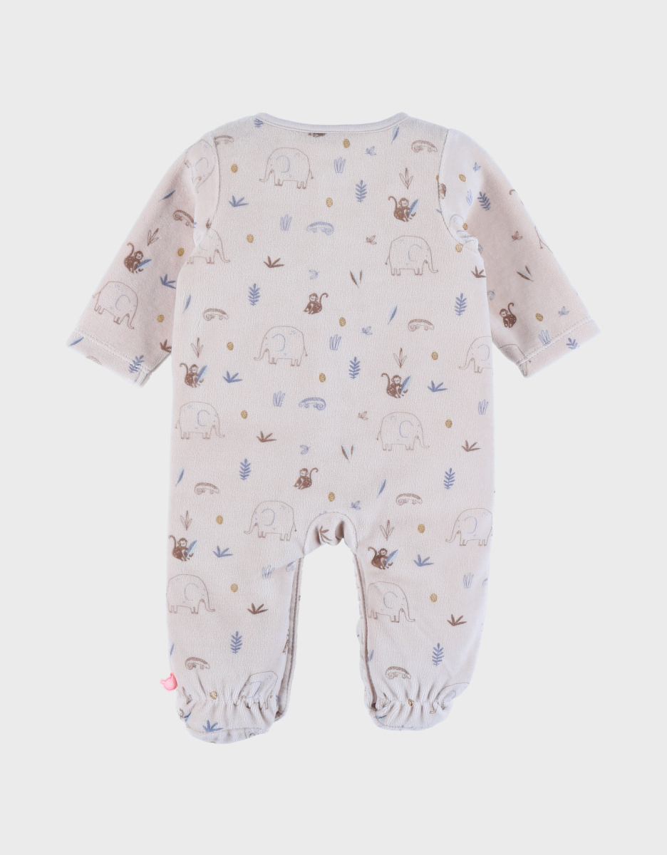 Babypyjama met junglemotief in fluweel
