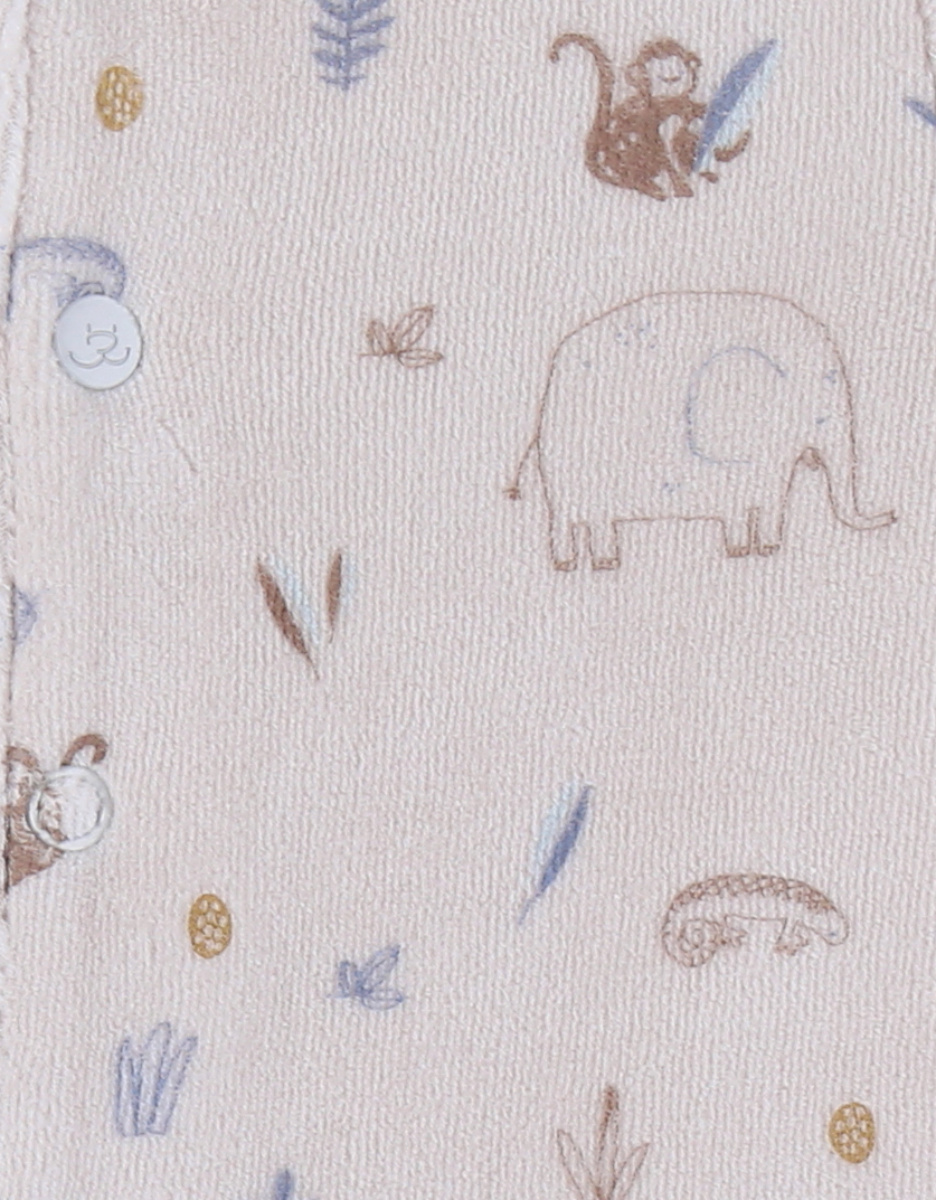 Babypyjama met junglemotief in fluweel
