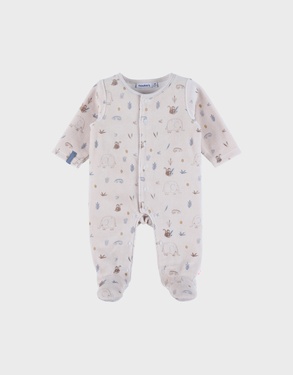 Babypyjama met junglemotief in fluweel
