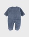 Blauwe babypyjama met olifantenborduursel in fluweel

