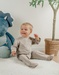 Baby pyjama van beige velours met konijntje
