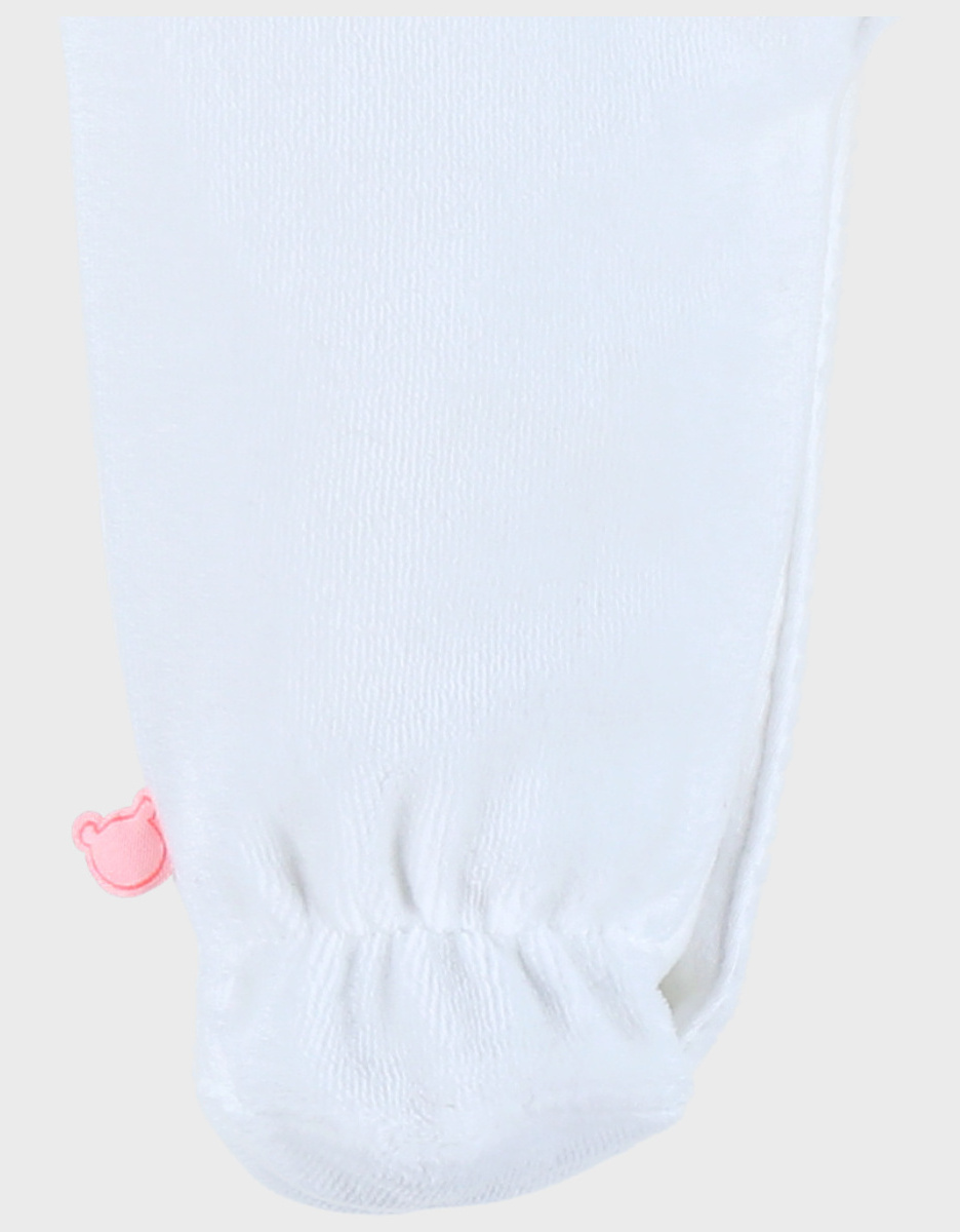 Witte babypyjama's met olifantenborduursel in fluweel
