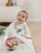 Witte babypyjama's met olifantenborduursel in fluweel
