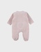 Roze velours baby pyjama met kattenborduursel
