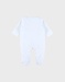 Witte ribfluwelen baby pyjama met konijnenborduursel
