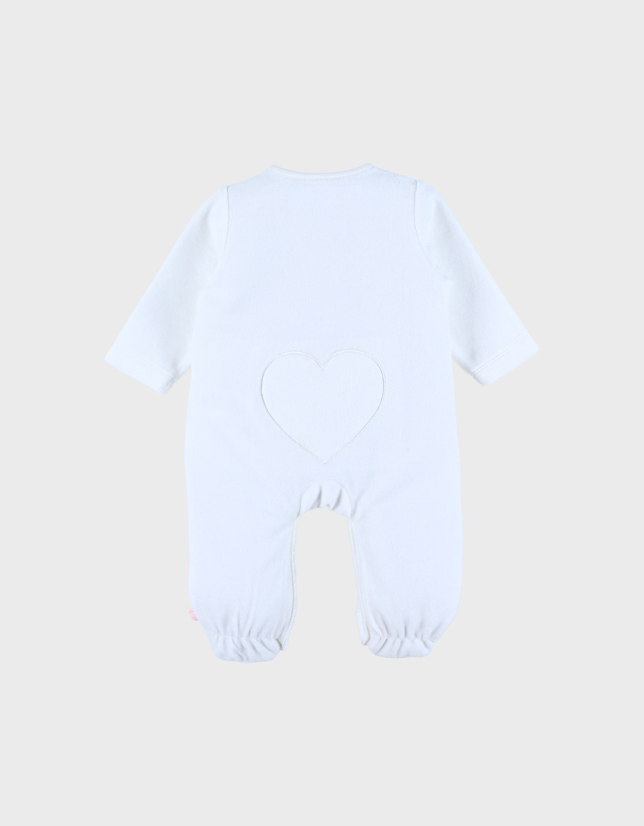 Velours baby pyjama met kattenborduursel
