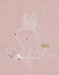 Baby velour sleepsuit with pink bunny detail

