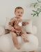 Bruine babypyjama met schapenborduursel in fluweel
