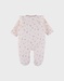 Light pink velour sleepsuit with ruffles
