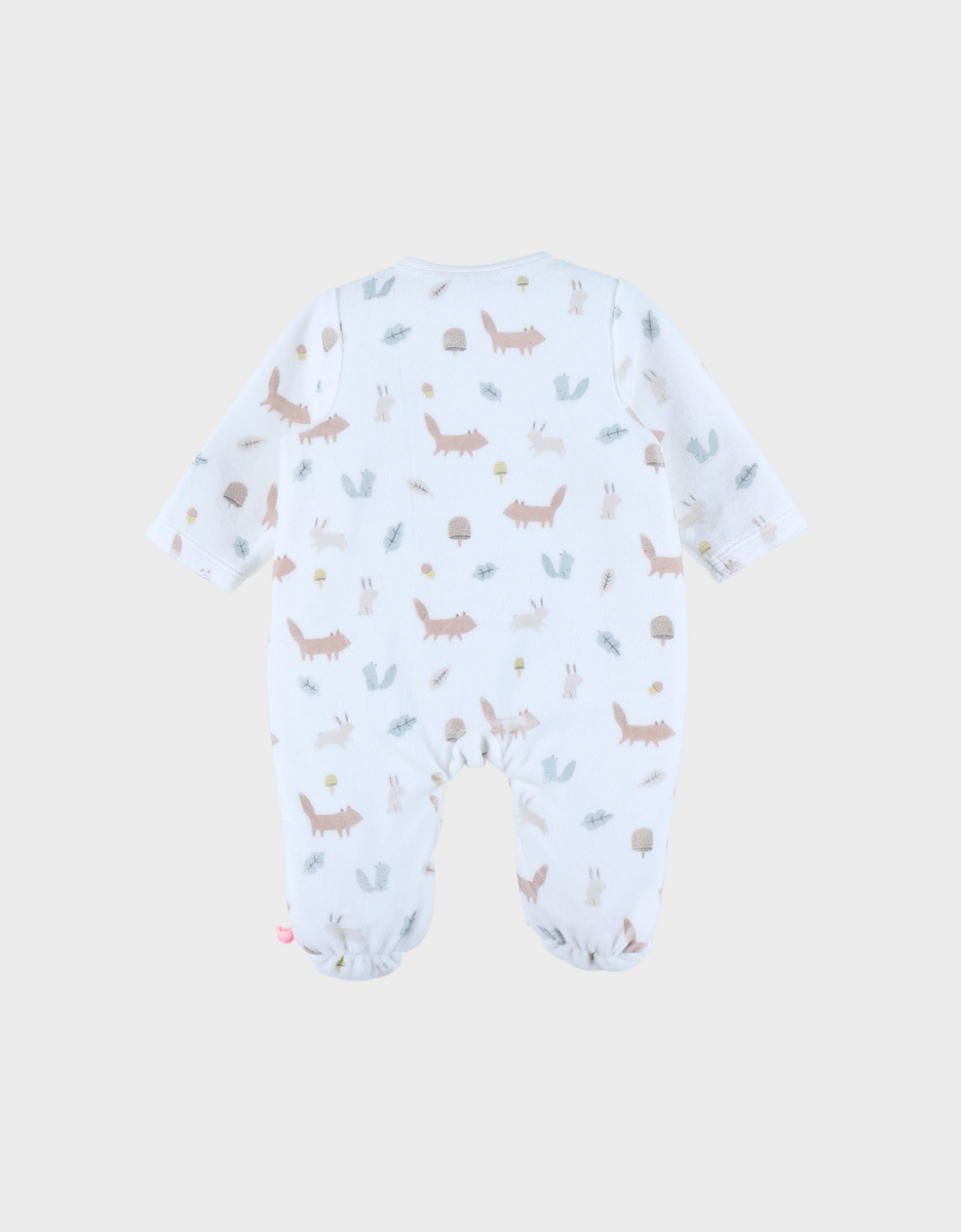 Baby pyjama with white velvet pattern
