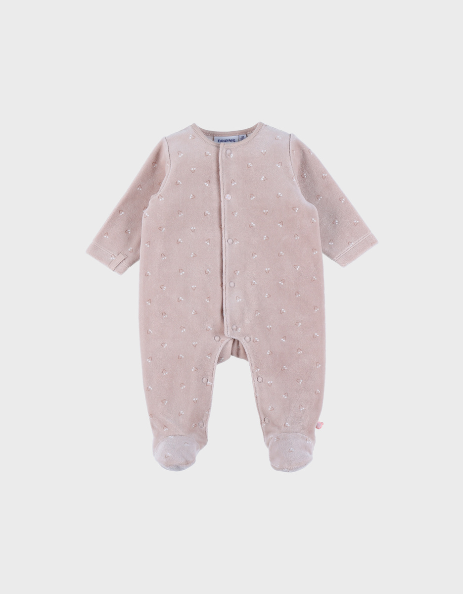 Pink velour baby pyjamas
