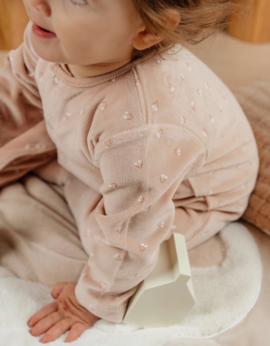 Pink velour baby pyjamas
