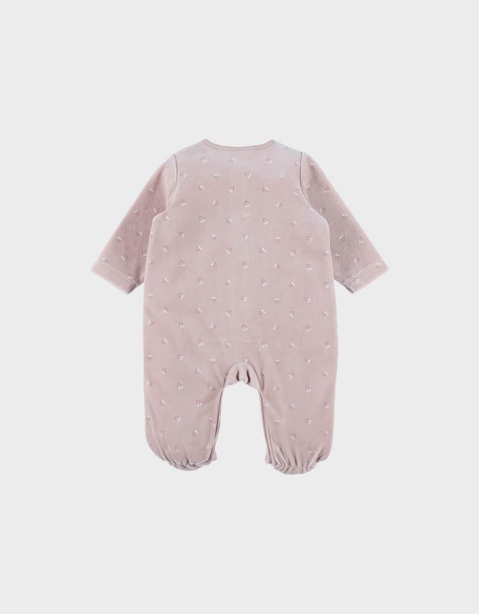 Pink velour baby pyjamas
