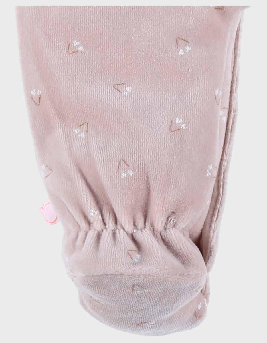 Pink velour baby pyjamas
