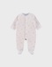 Ivory baby pyjama with seal print in velvet
