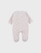 Ivory baby pyjama with seal print in velvet
