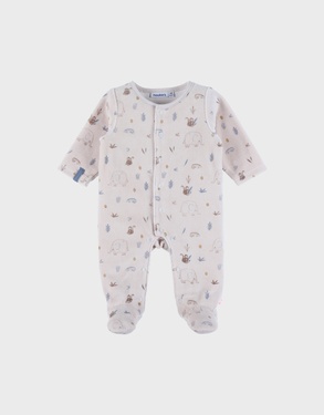 Baby pyjama with jungle pattern in velvet
