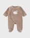 Brown baby pyjama with sheep embroidery in velvet
