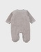 Beige baby pyjama with seal embroidery in velvet
