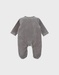 Khaki baby pyjama with zebra embroidery in velvet
