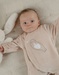 Ecru baby pyjama with seal embroidery in velvet

