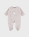 Ecru baby pyjama with seal embroidery in velvet
