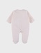 Pink velour baby pyjamas with bunny embroidery
