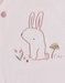 Pink velour baby pyjamas with bunny embroidery

