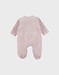 Pink velour baby pyjamas with cat embroidery
