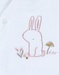 White corduroy baby pyjamas with bunny embroidery
