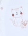 Velour baby pyjamas with cat embroidery
