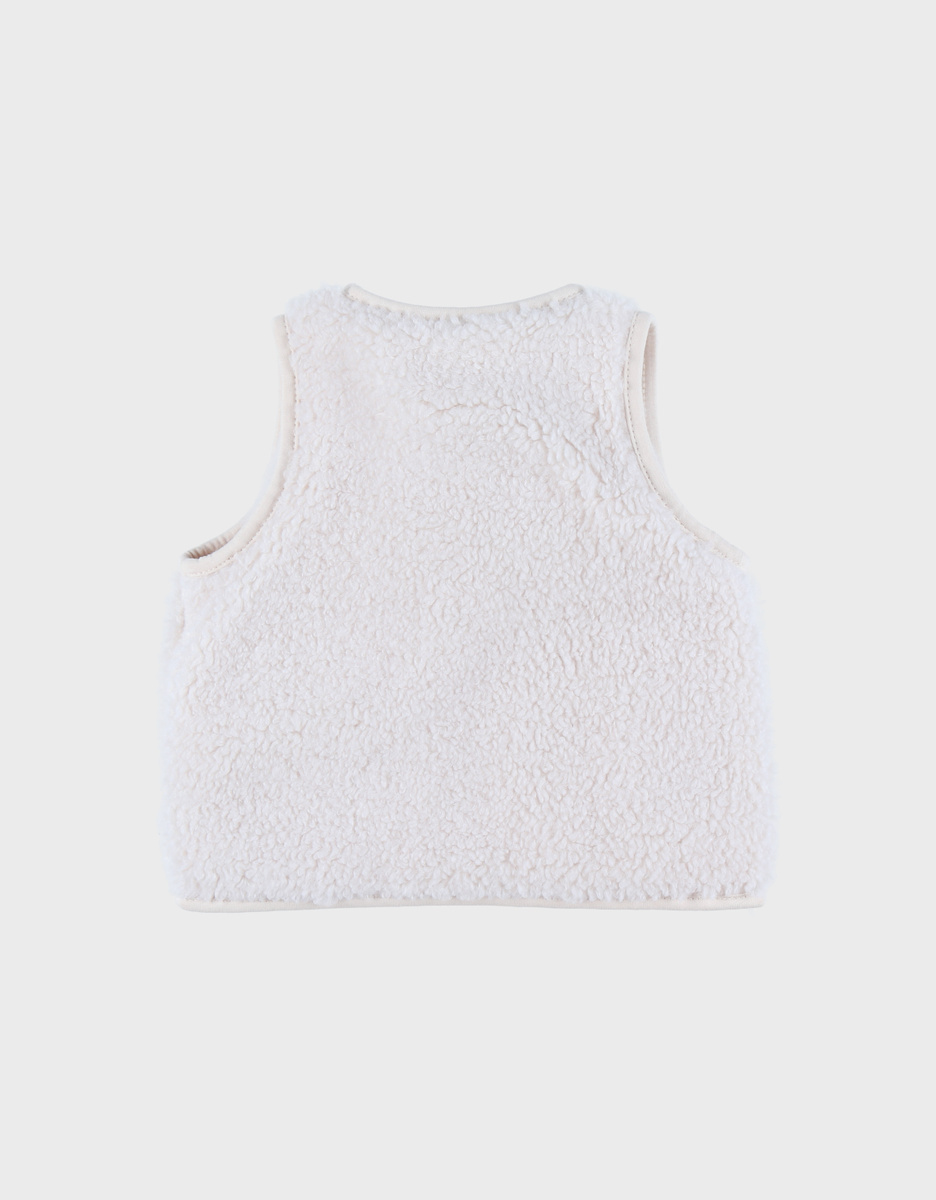 Taupe bodywarmer in sherpa
