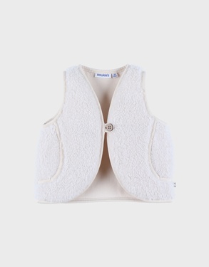 Taupe bodywarmer in sherpa
