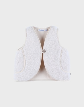Taupe bodywarmer in sherpa
