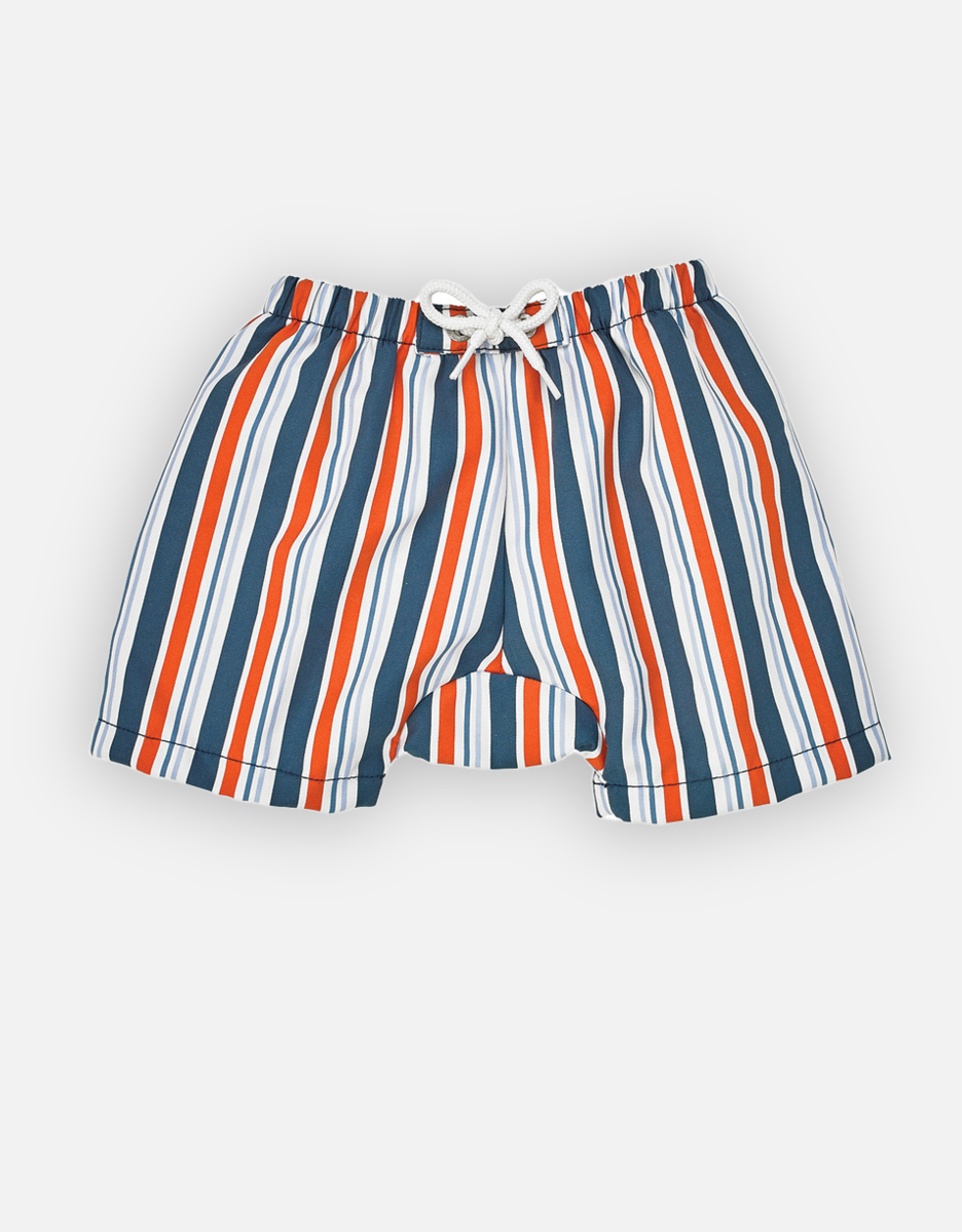 Cuba Blue Striped Bathing Shorts