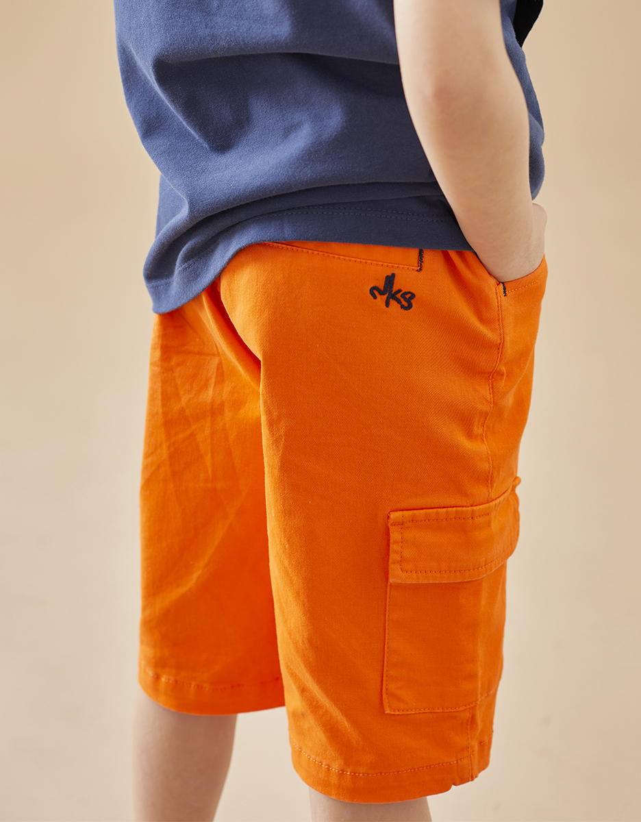 Bermuda en twill, orange vif