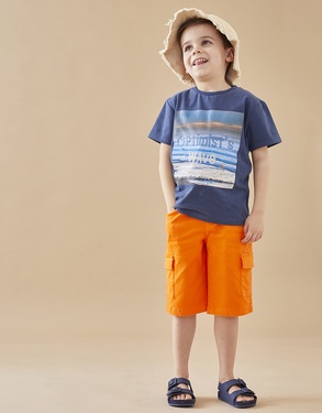 Bermuda en twill, orange vif