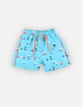 Swimming shorts with dual protection, light blue