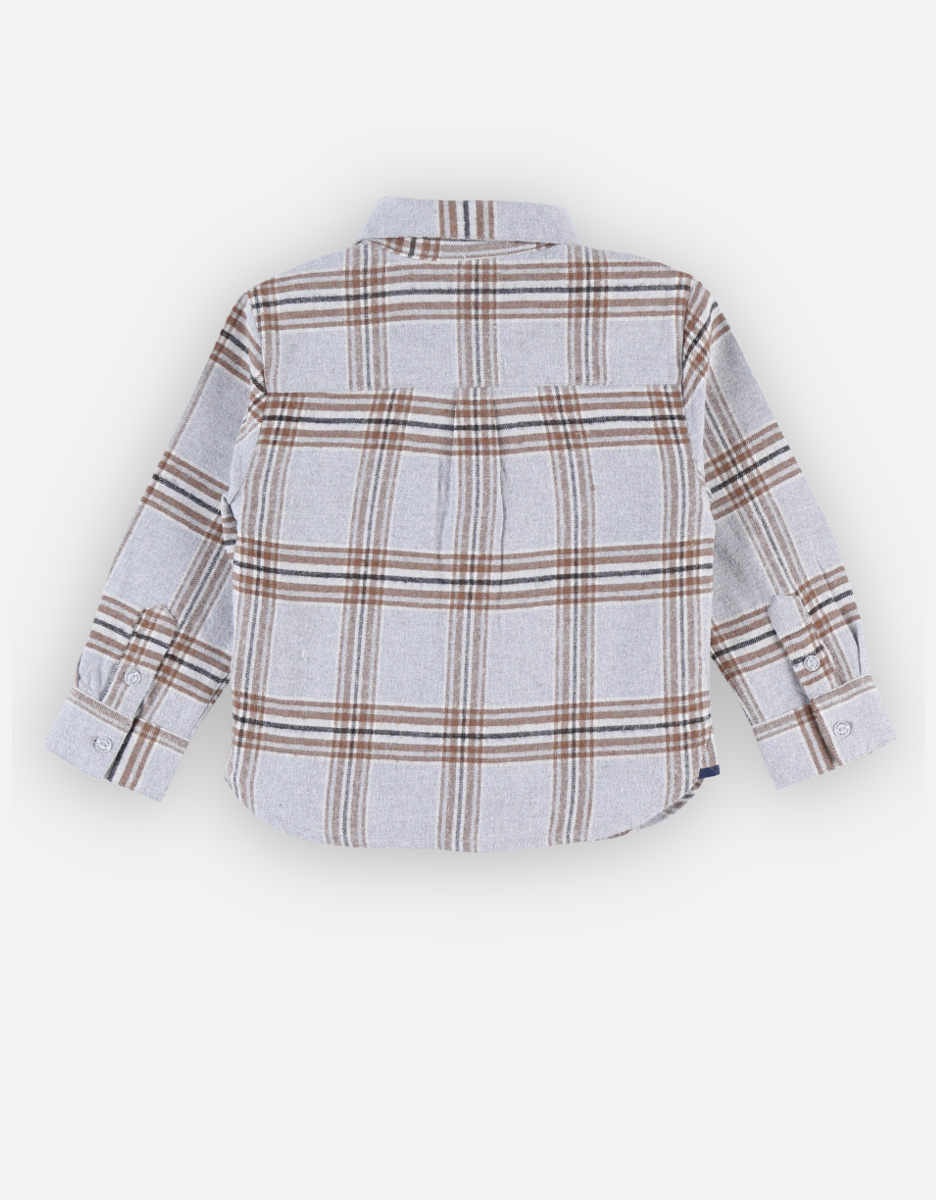 Chemise flannelle à carreaux, gris clair/brun