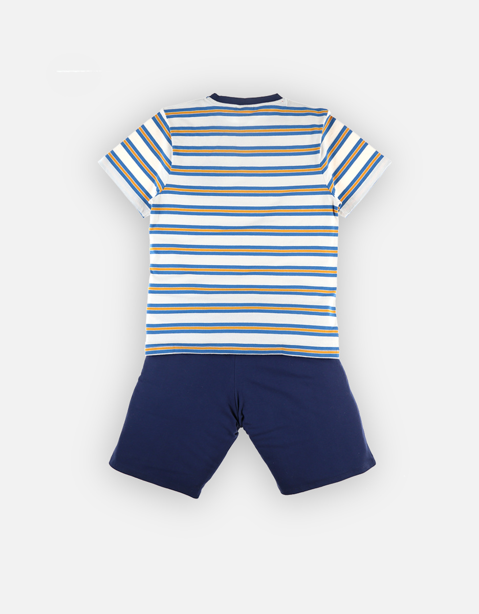 2-delige pyjama voor papa's, grijs/donkerblauw