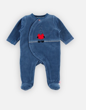 Fluwelen pyjama, donkerblauw