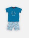 Blue cotton 2-piece pajamas
